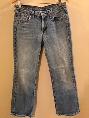 7 For All Mankind Women's blue Straight Leg Jeans, Sz 32, fits smaller.